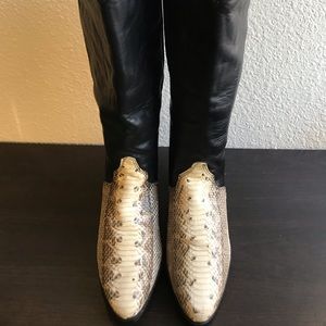 VINTAGE Cowgirl boots USA Genuine Leather Steal Toe